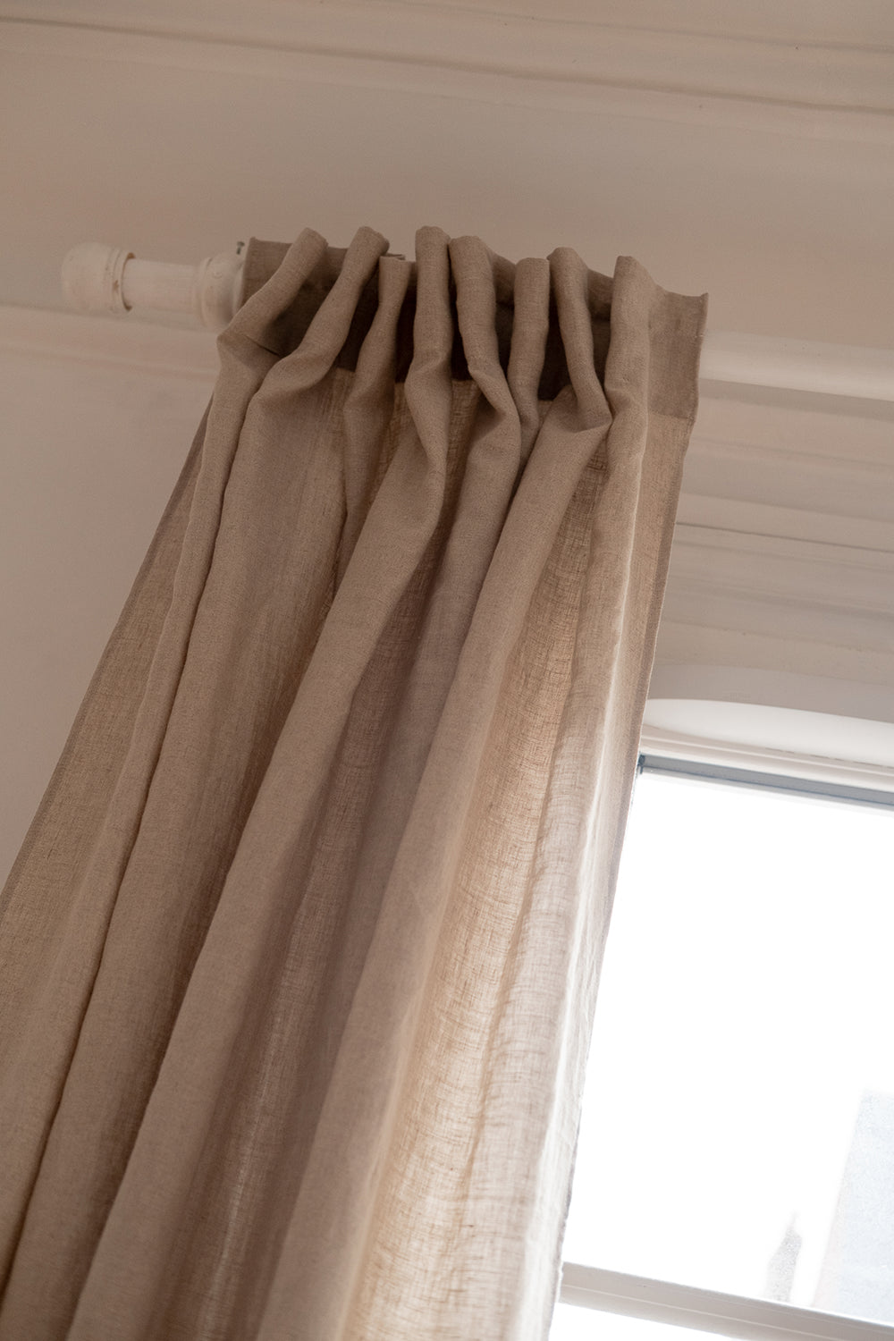 Rideau en lin beige fin made in france - linge de maison