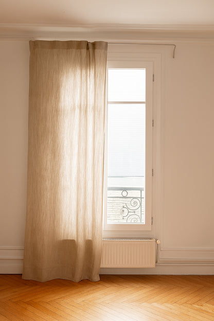 Rideau en lin beige épais made in france - Linge de maison