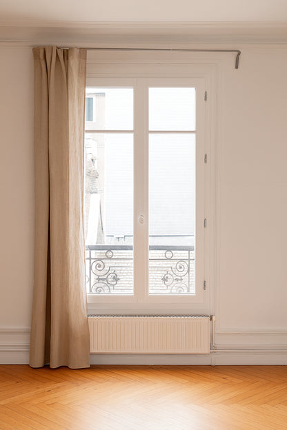 Rideau en lin beige épais made in france - Linge de maison