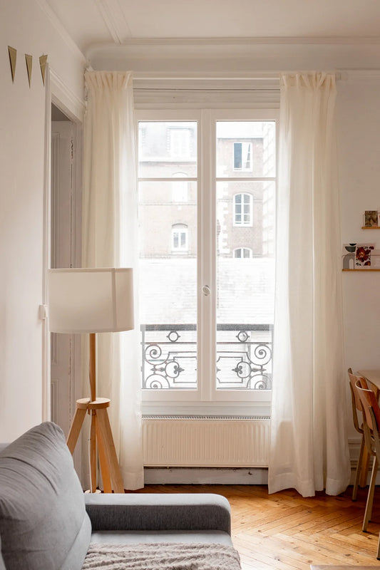 Rideau en lin blanc fin made in france - Linge de maison