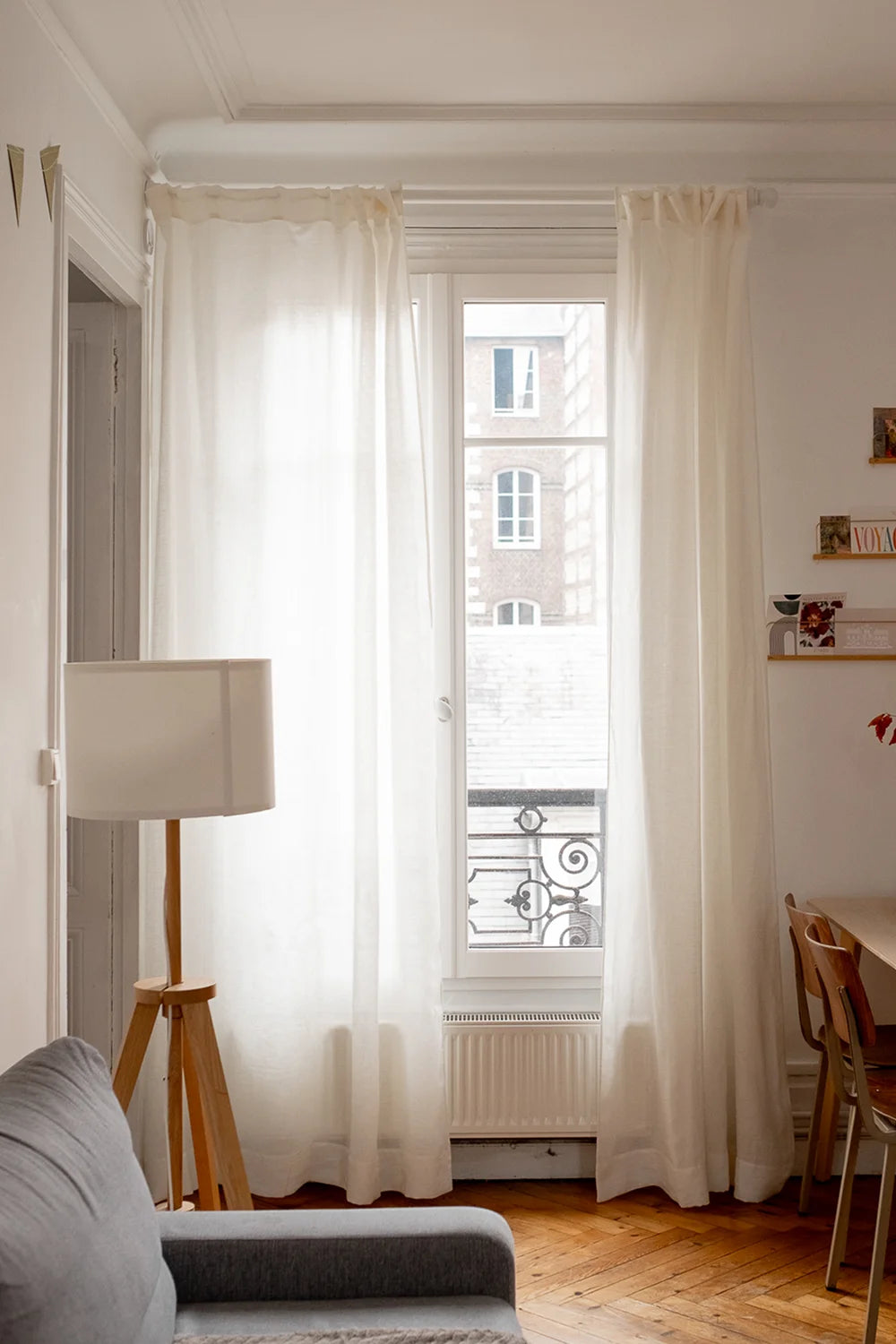 Rideau en lin blanc fin made in france - Linge de maison
