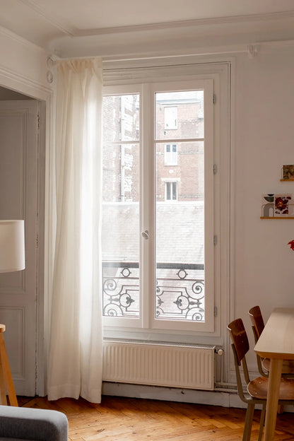 Rideau en lin blanc fin made in france - Linge de maison