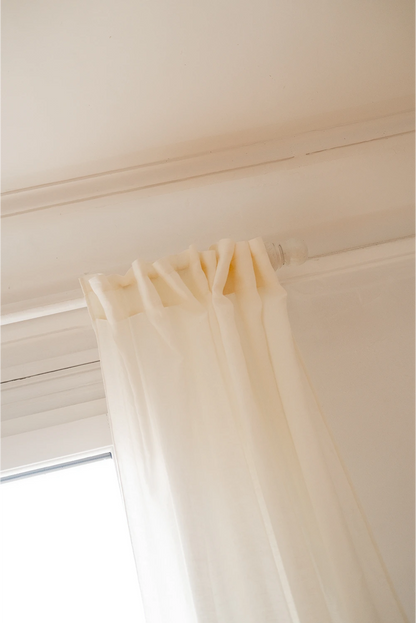 Rideau en lin blanc fin made in france - Linge de maison
