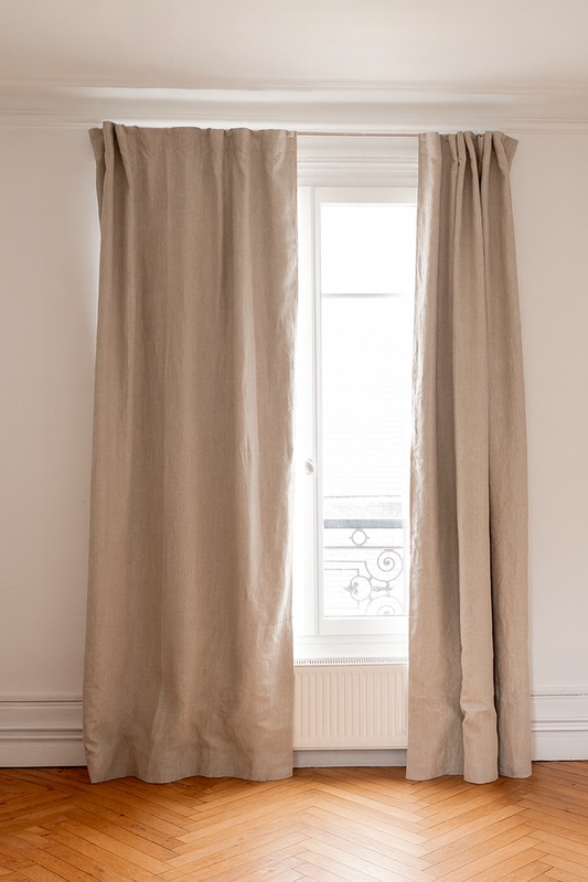 Le rideau en lin beige occultant - Made in France
