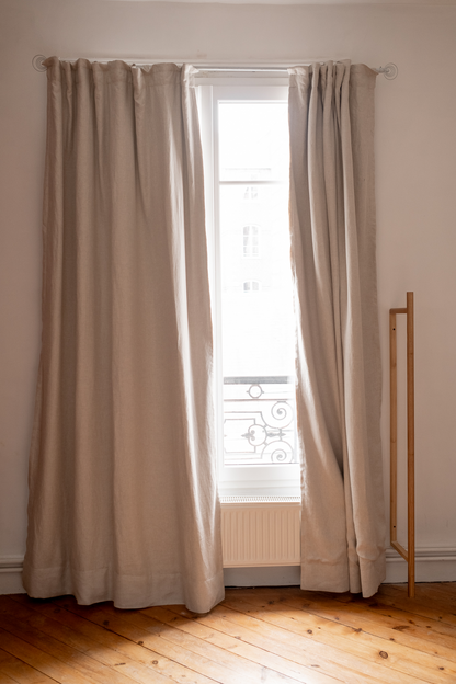 Le rideau en lin beige occultant - Made in France