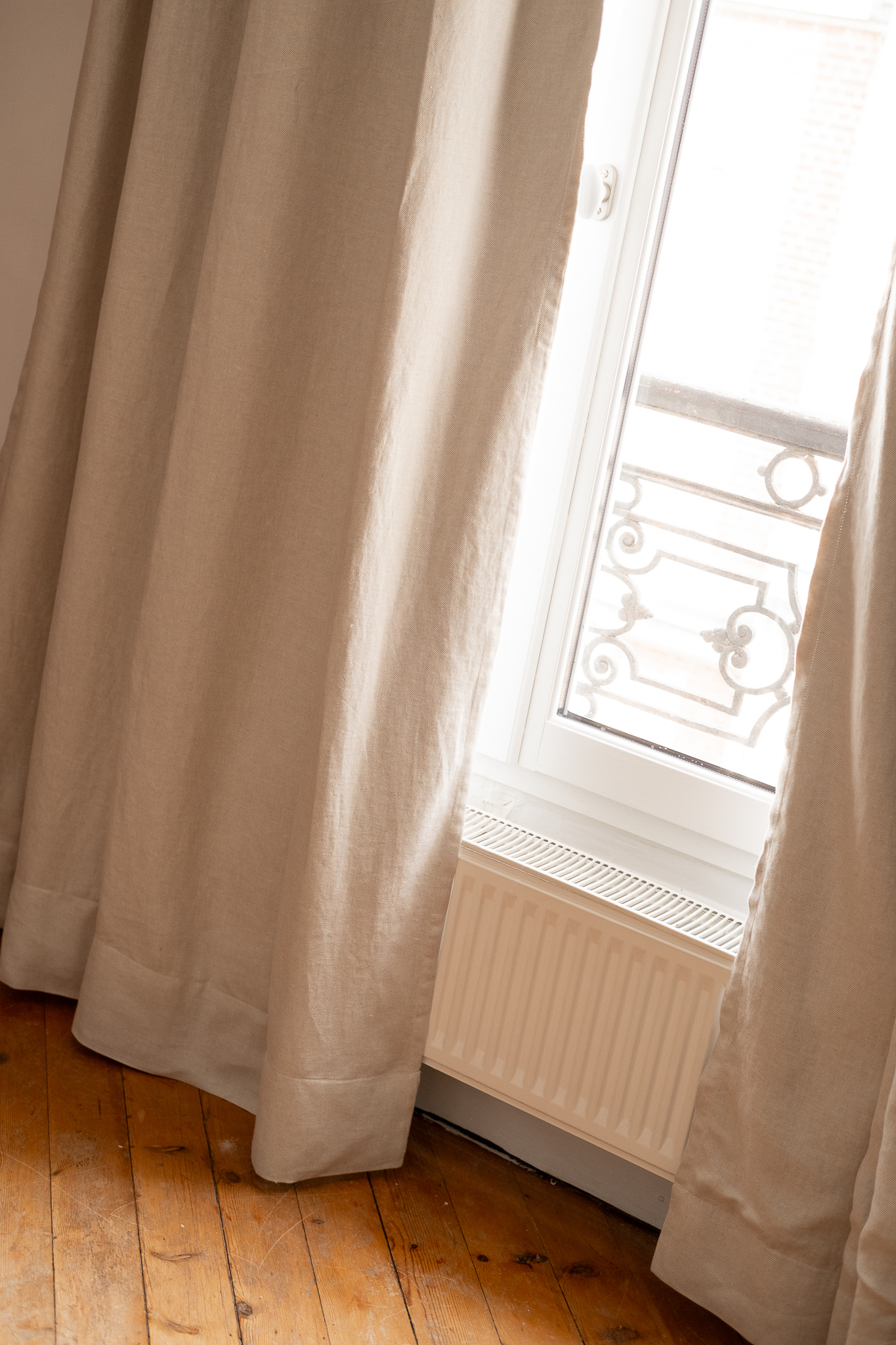 Le rideau en lin beige occultant - Made in France