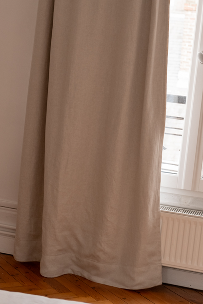 Le rideau en lin beige occultant - Made in France
