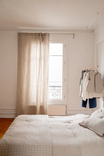 Rideau en lin beige épais made in france - Linge de maison
