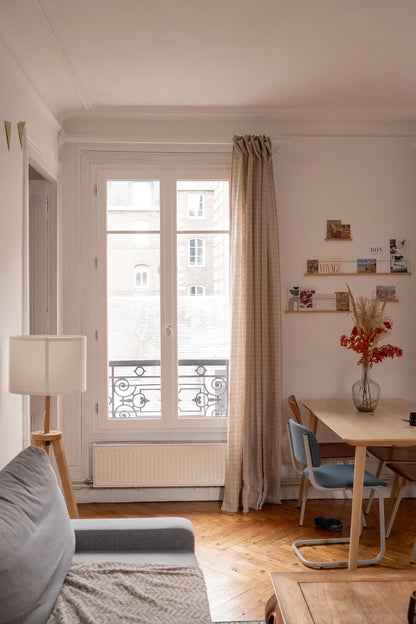 Le rideau en lin carreaux - Made in France