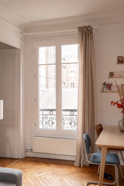 Le rideau en lin carreaux - Made in France