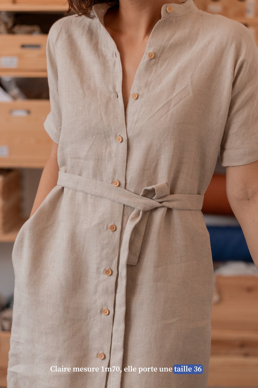 Robe courte en lin - Fabriquée en France