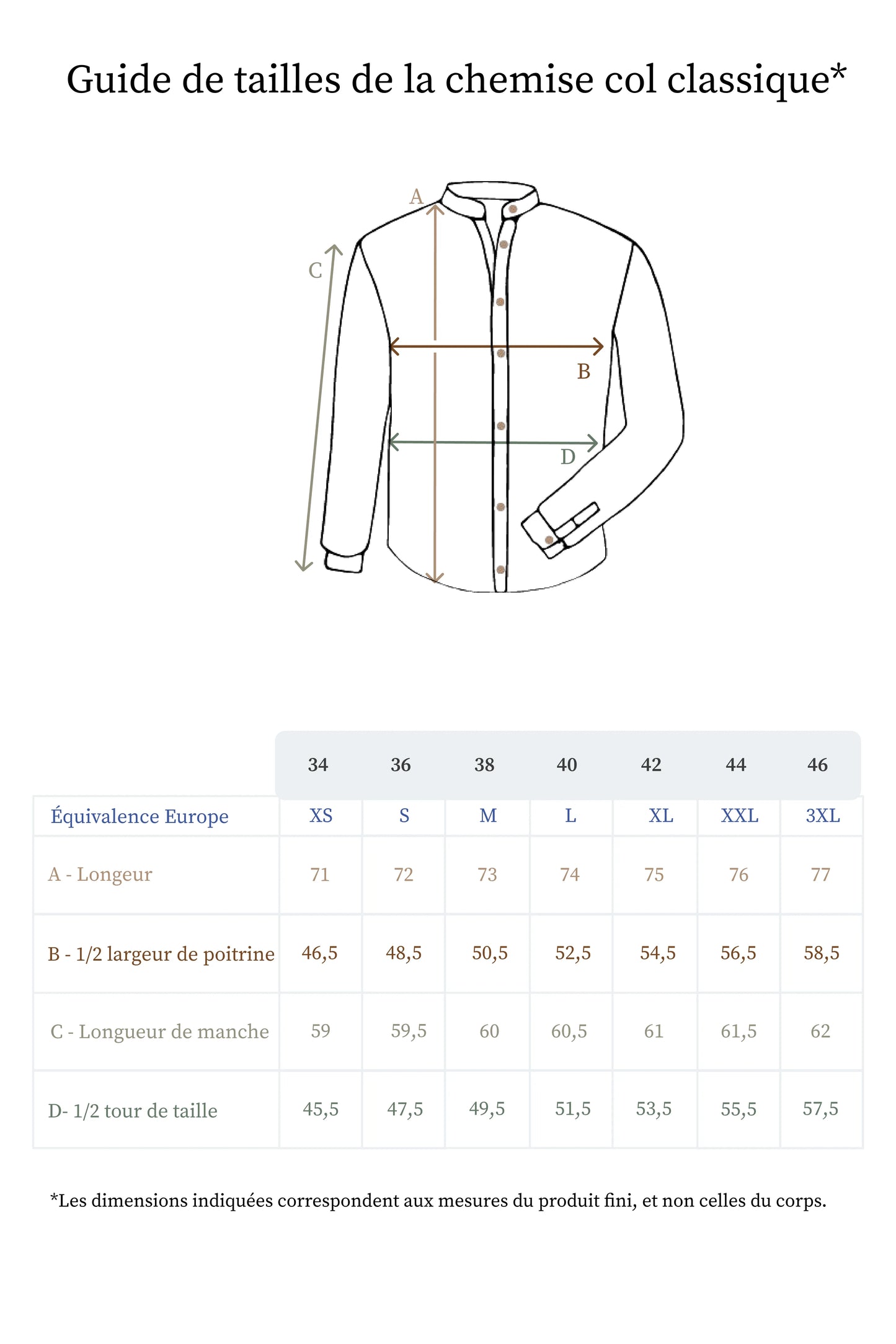 La chemise col classique blanche
