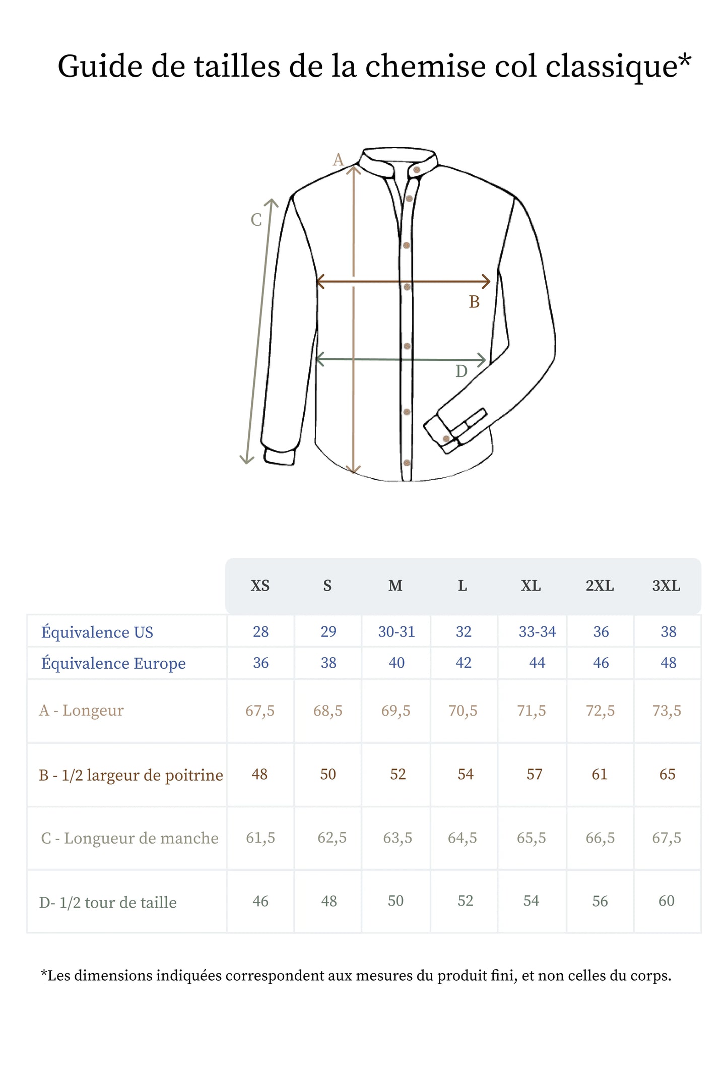 La chemise col classique blanche
