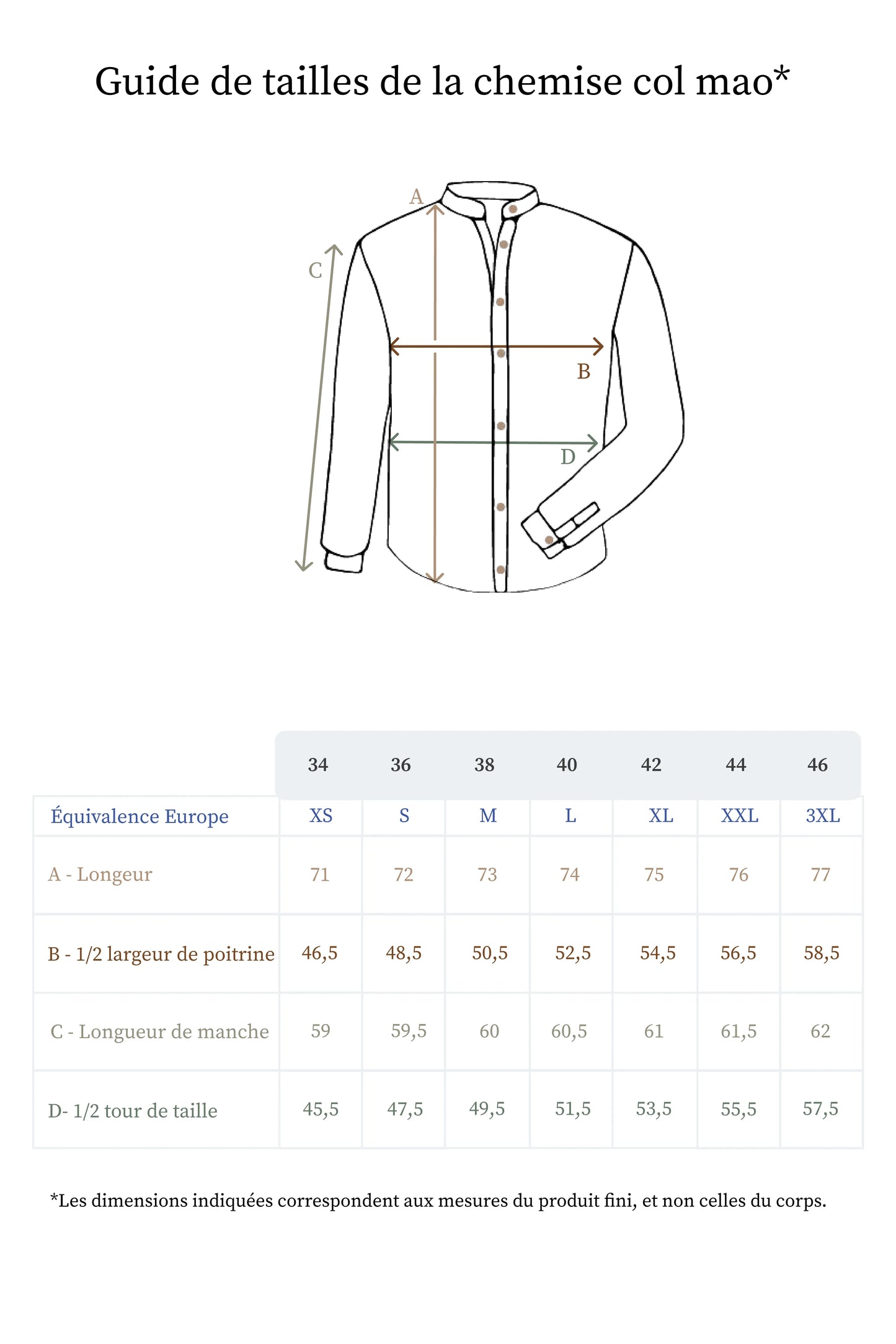 La chemise col mao beige
