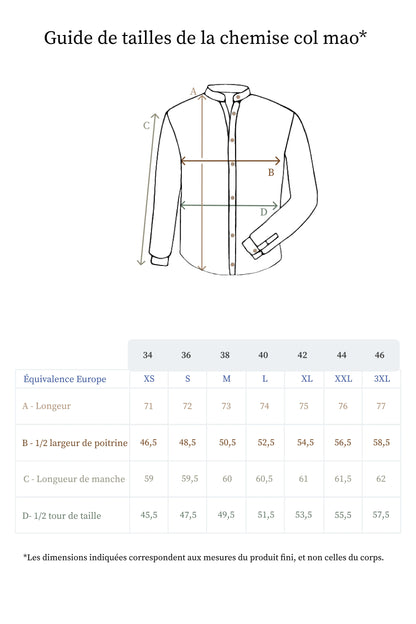 La chemise col mao beige
