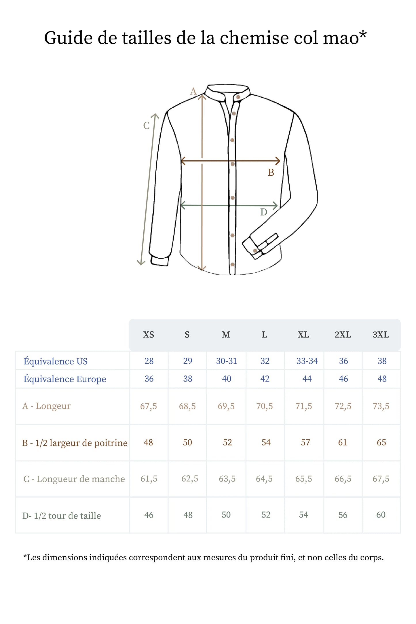 La chemise col mao blanche