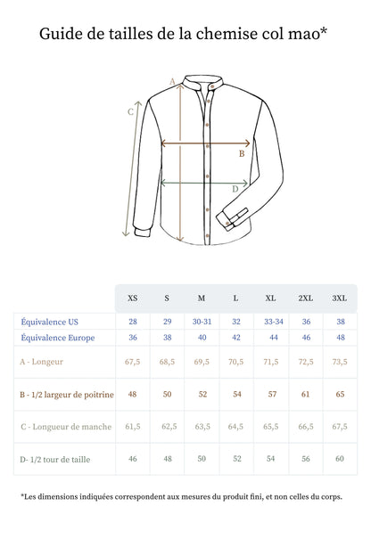 La chemise col mao blanche