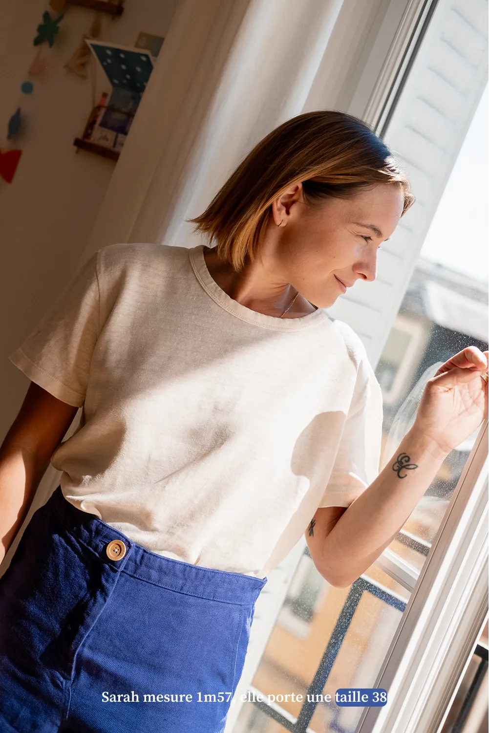 Le t-shirt manches courtes blanc