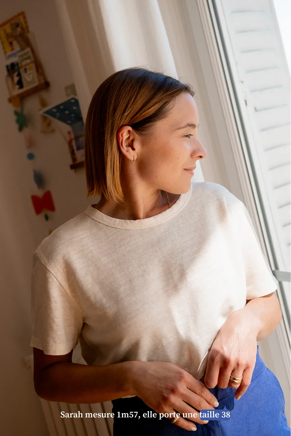 Le t-shirt manches courtes blanc