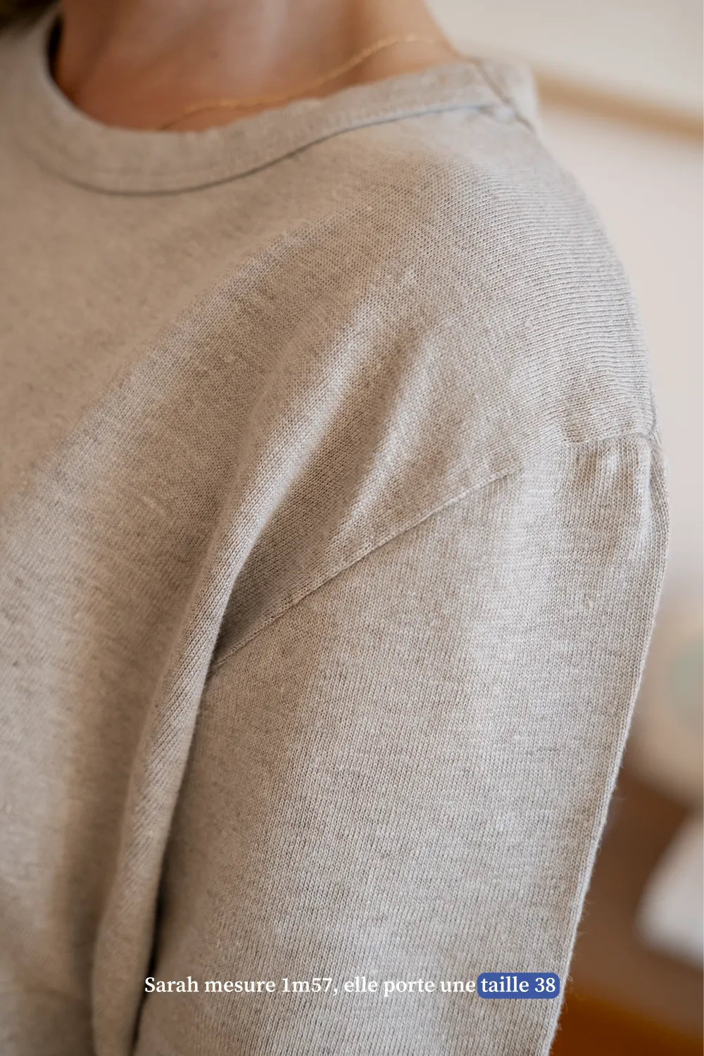 Le t-shirt manches courtes beige