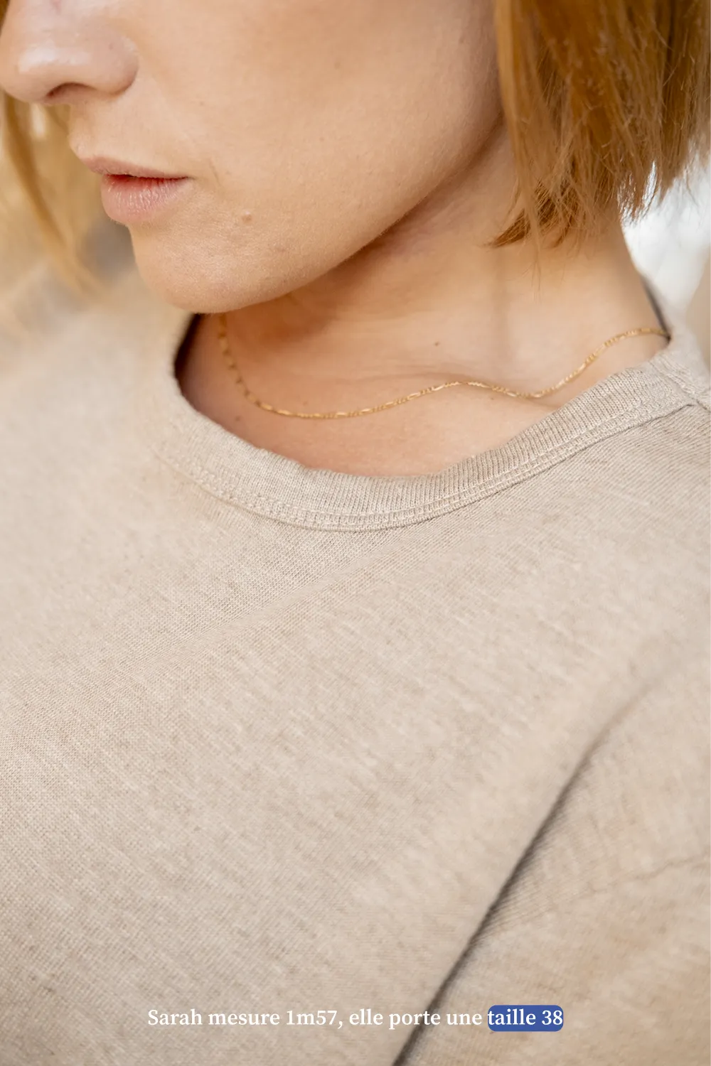 Le t-shirt manches longues beige