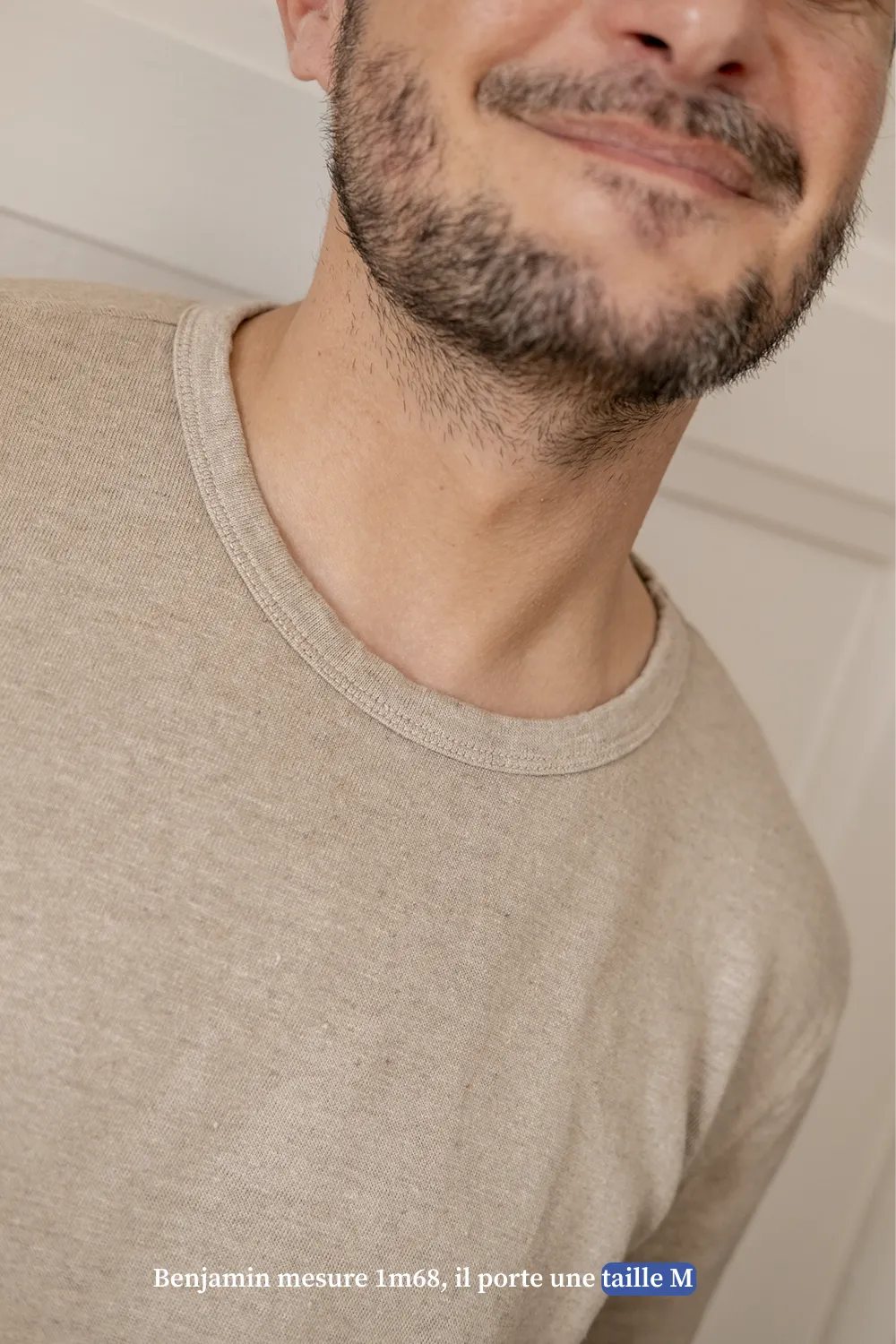 Le t-shirt manches longues beige
