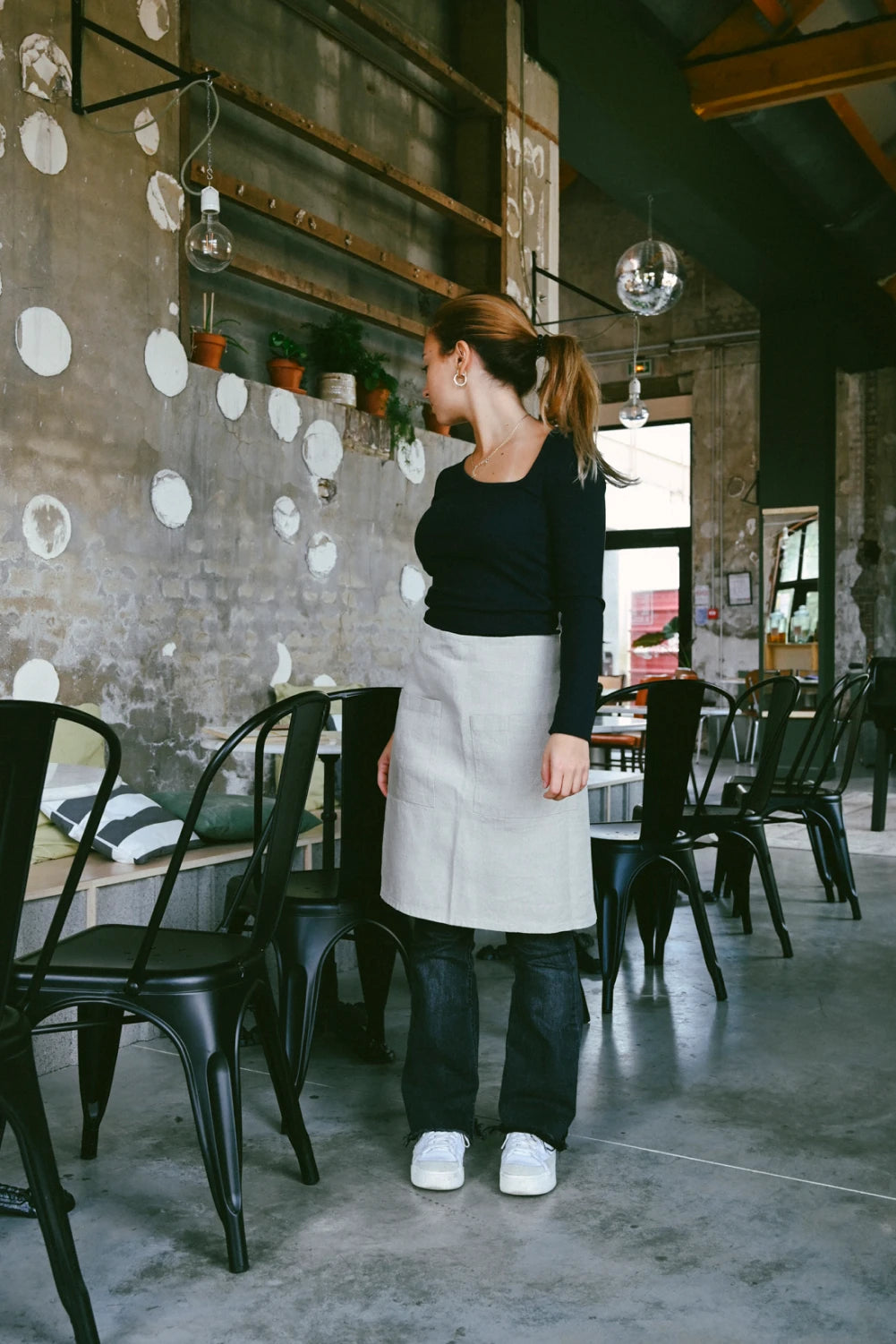 Tablier de cuisine beige L'atelier de Roxane