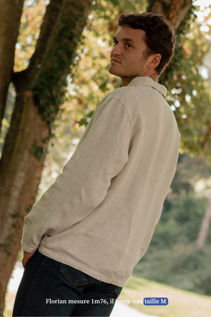 Vareuse en lin beige - Fabriqué en France