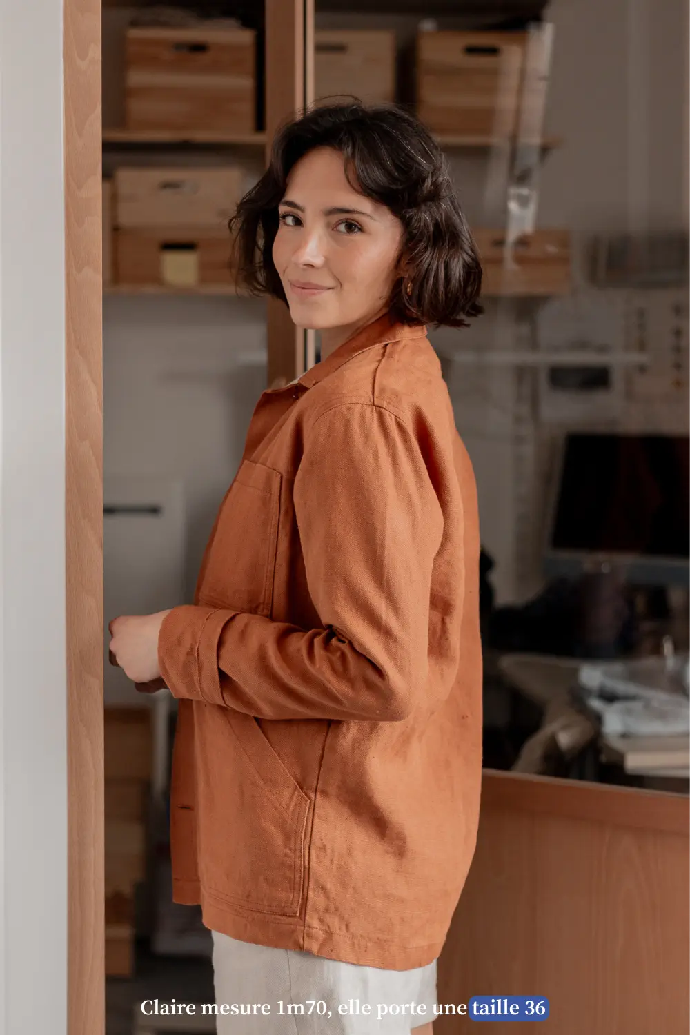 Veste de travail en lin pour femme - Made in France