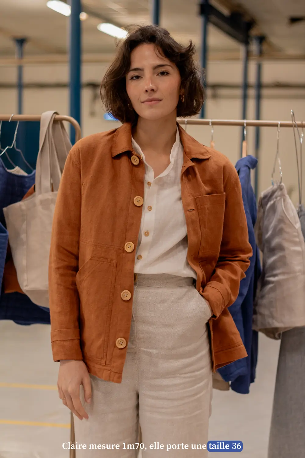 Veste de travail en lin pour femme - Made in France