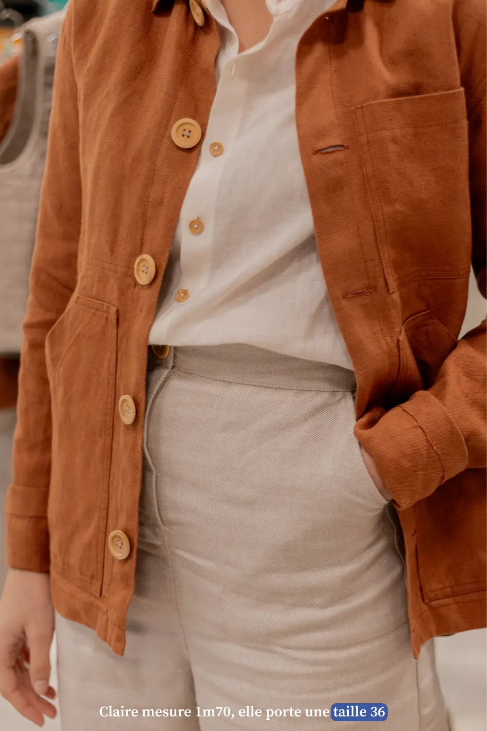 Veste de travail en lin pour femme - Made in France