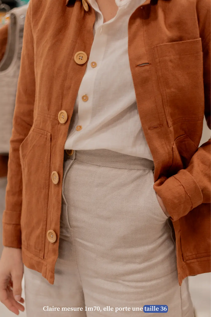 Veste de travail en lin pour femme - Made in France