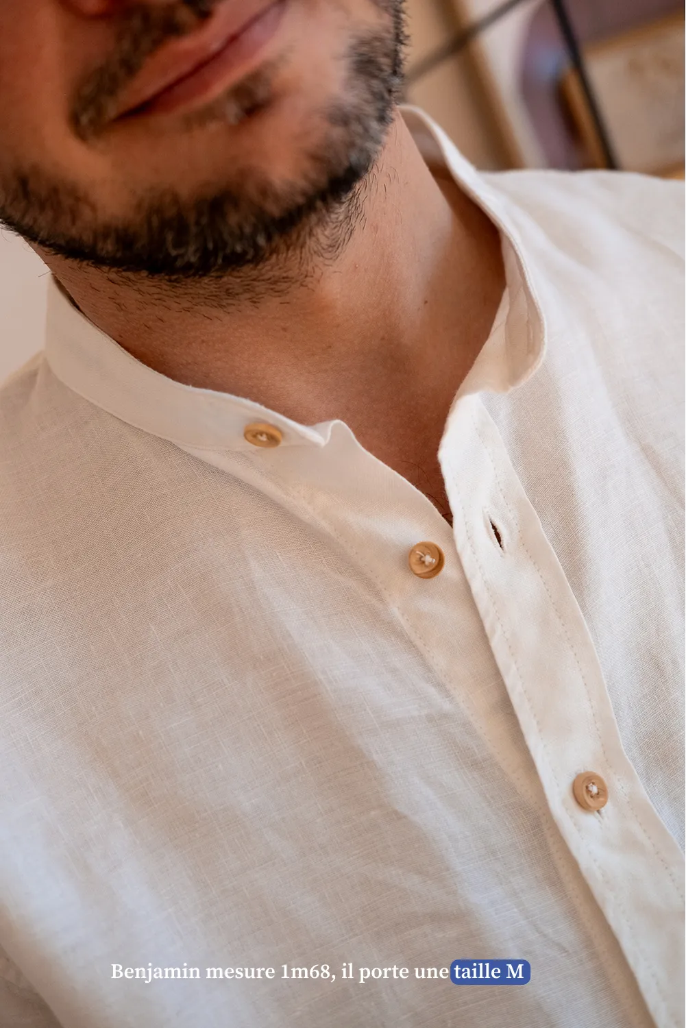 La chemise col mao blanche