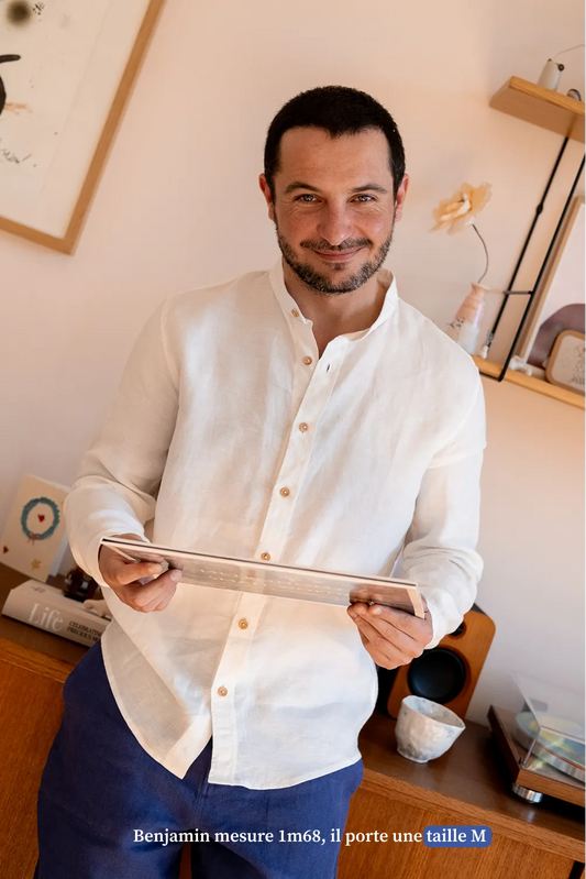 La chemise col mao blanche