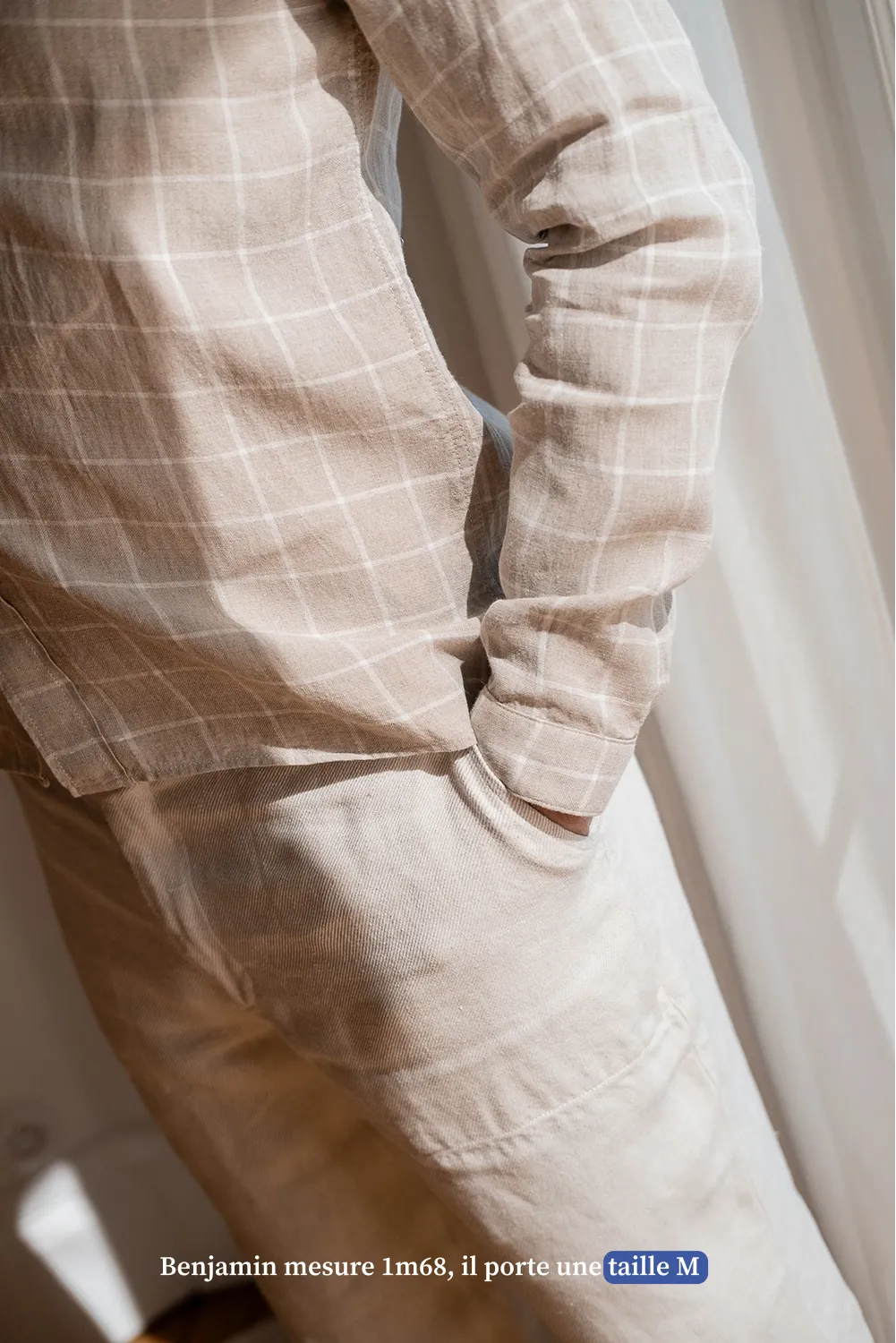 La chemise col boutonné à carreaux