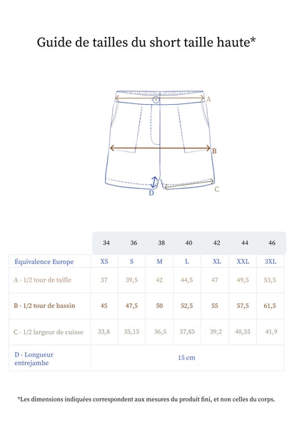 Le short taille haute bleu foncé