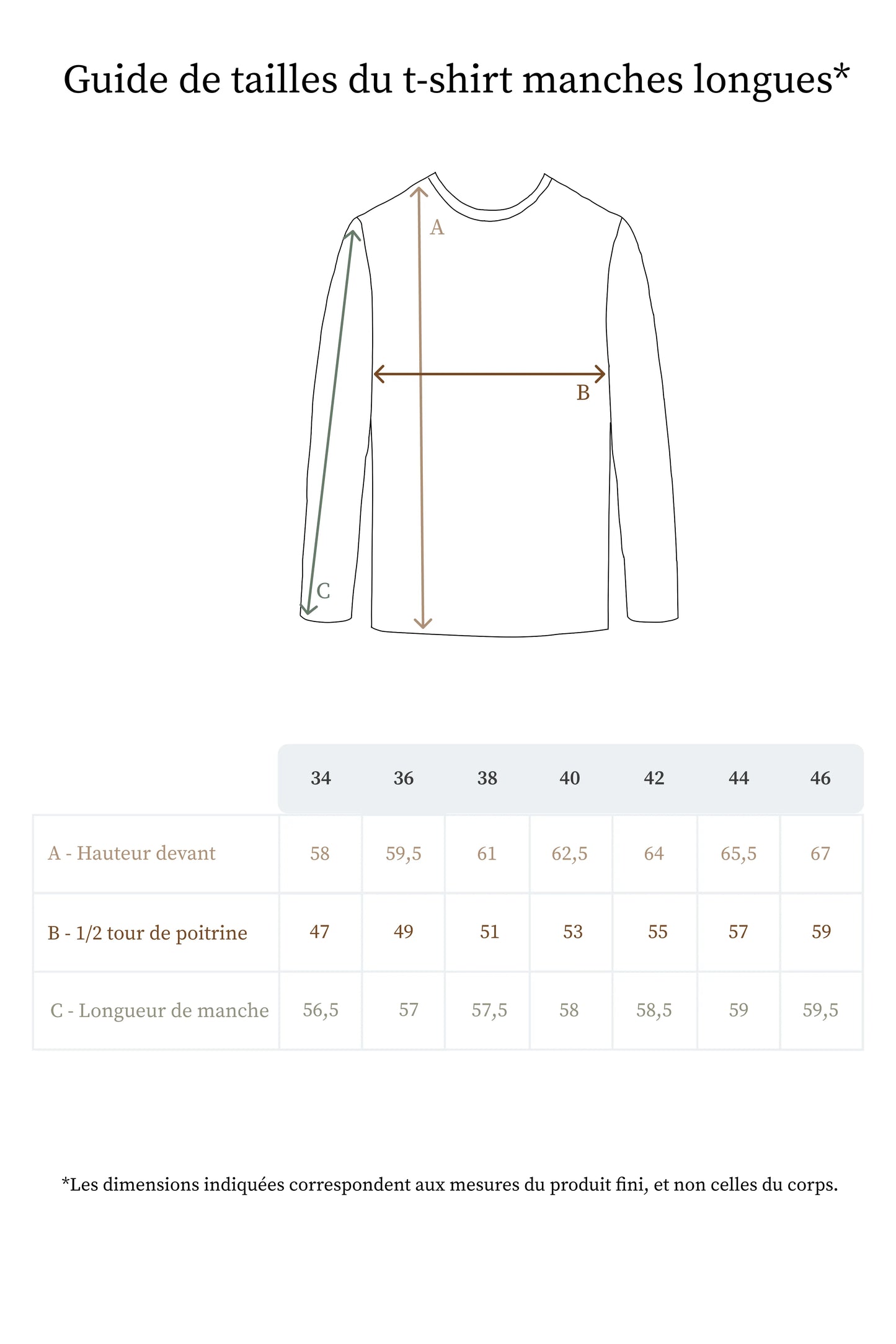Le t-shirt manches longues beige