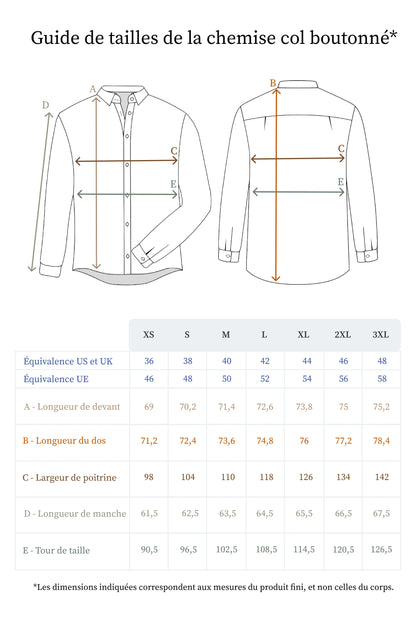 La chemise col boutonné à carreaux