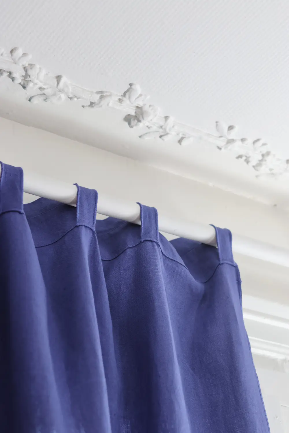 Tringle rideaux thermique en lin bleu 