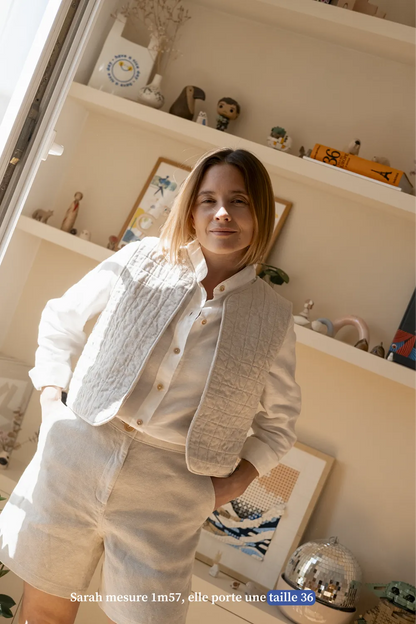 La veste sans manche beige